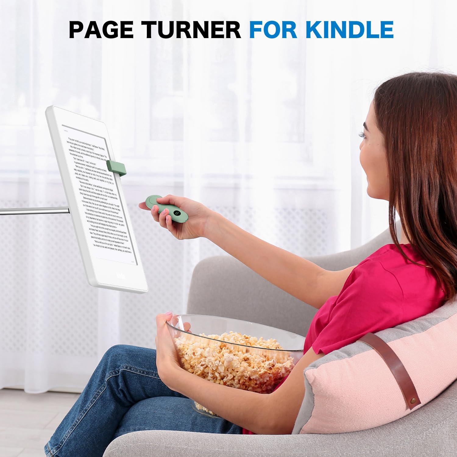 Remote Page Turner for Kindle Paperwhite Scribe Accessories | Seitenwender Clicker für iPad, Tablets, zum Lesen von Romanen, Telefonkamera, Videoaufnahmen, Fernbedienung, Grün