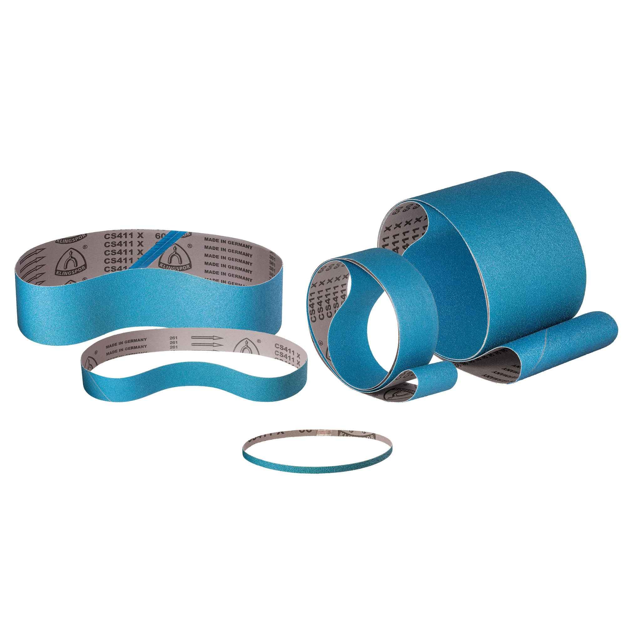 Nastro abrasivo KLINGSPOR CS411X Zirconio | 75 x 533 mm | Grana P80 | 20 pezzi | per metallo acciaio inox, legno duro | supporto in tessuto altamente resistente | nastri abrasivi professionali