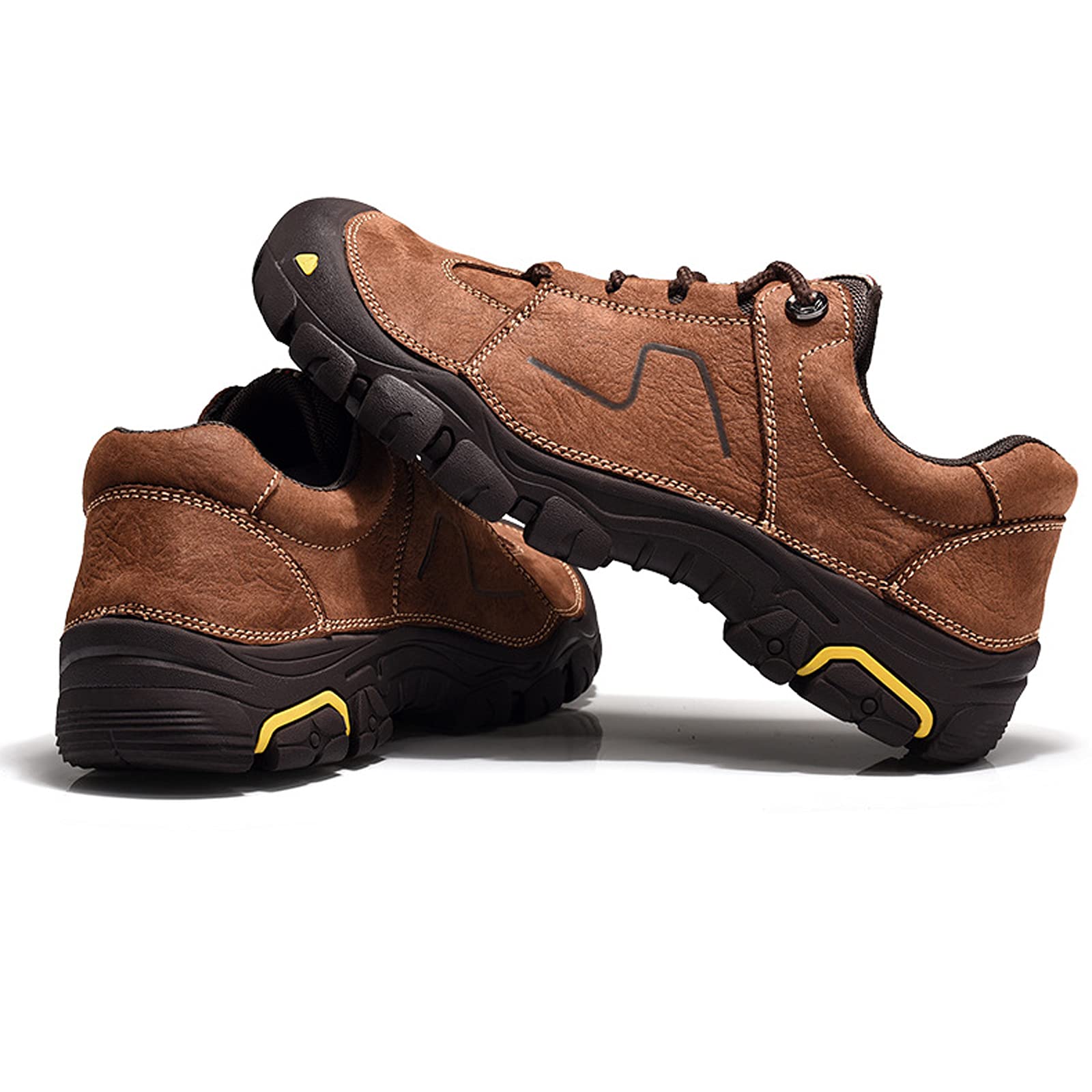 Zapatos Senderismo Cuero, Zapatos Casuales Caminar Hombres, Zapatos De Trekking De Montaña Antideslizantes con Cordones para Deportes Al Aire Libre para Todas Las Estaciones
