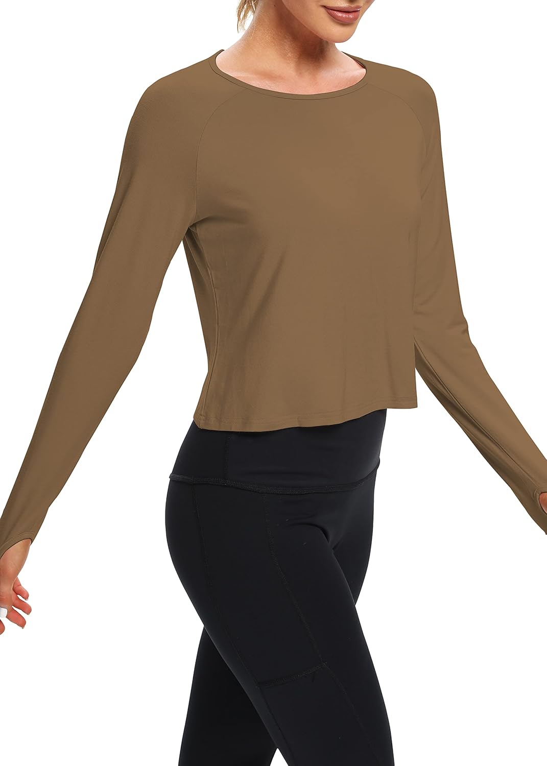 Bestisun Cute Long Sleeve Workout Running Shirts Athletic Yoga Gym Crop Tops for Women : Clothing, Shoes & Jewelry