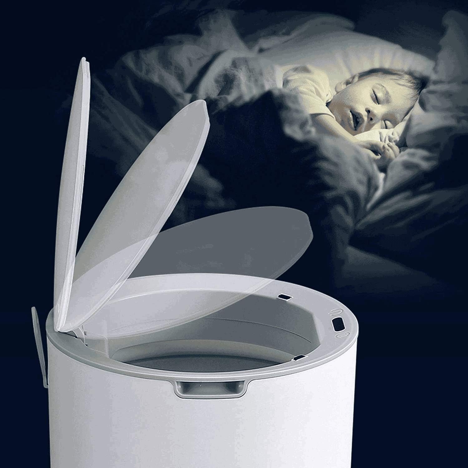 Smart Trash Can Waterproof Household Trash Can for Living Room Kitchen Bathroom 8L Cute Bedroom Automatic Trash Can (Color : A) (B)