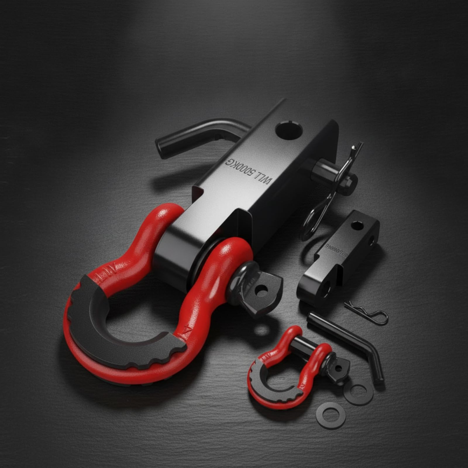 Baoblaze Receptor Enganche con Grillete Seguro Construcción Metálica Pesada, Compacto, Herraje, Negro