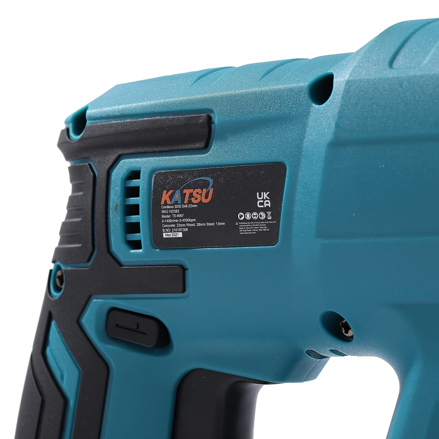 KATSU FIT-BAT 21V Martello Perforatore a Batteria SDS 22mm Adatto per la Foratura di Cemento, Acciaio e Legno, Senza Batterie (Solo Macchina) 102383