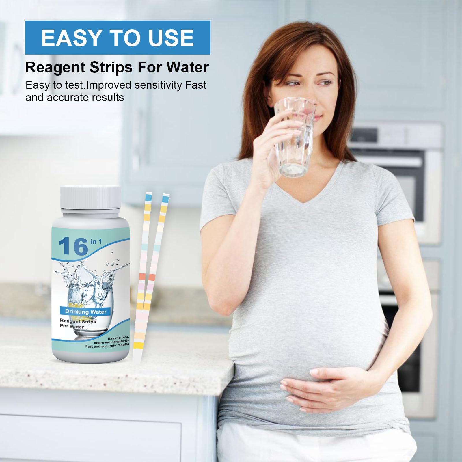 Landrain Wasser Teststreifen 50 Stück - 16in1 Trinkwasser Analyse Für Zuhause