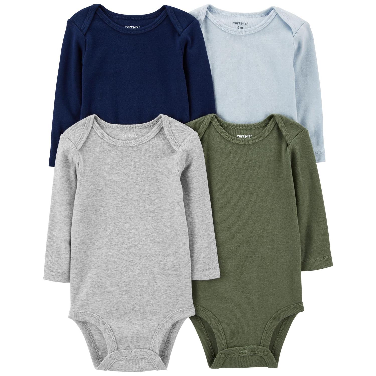 Carter's Baby-Bodys für Jungen, langärmelig, 4er-Pack
