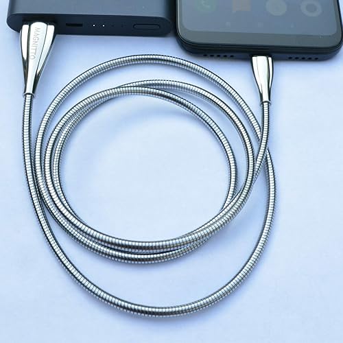 Miniatura 2 de Cable USB tipo C, cable trenzado de metal de 6 pies, paquete de 2 unidades, cargador rápido tipo C duradero USB-A a USB-C cable de carga para