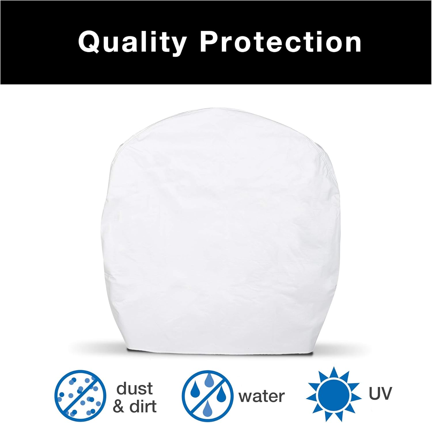 Smart Design RV Wheel Covers Set of 2 - Model 3 - Protects Against Rust & Outside Storage Damage - Trailer, Semi Trucks, Travel & Large Vehicle Tires - Fits 29-32 in Diameter Wheels - White with Felt