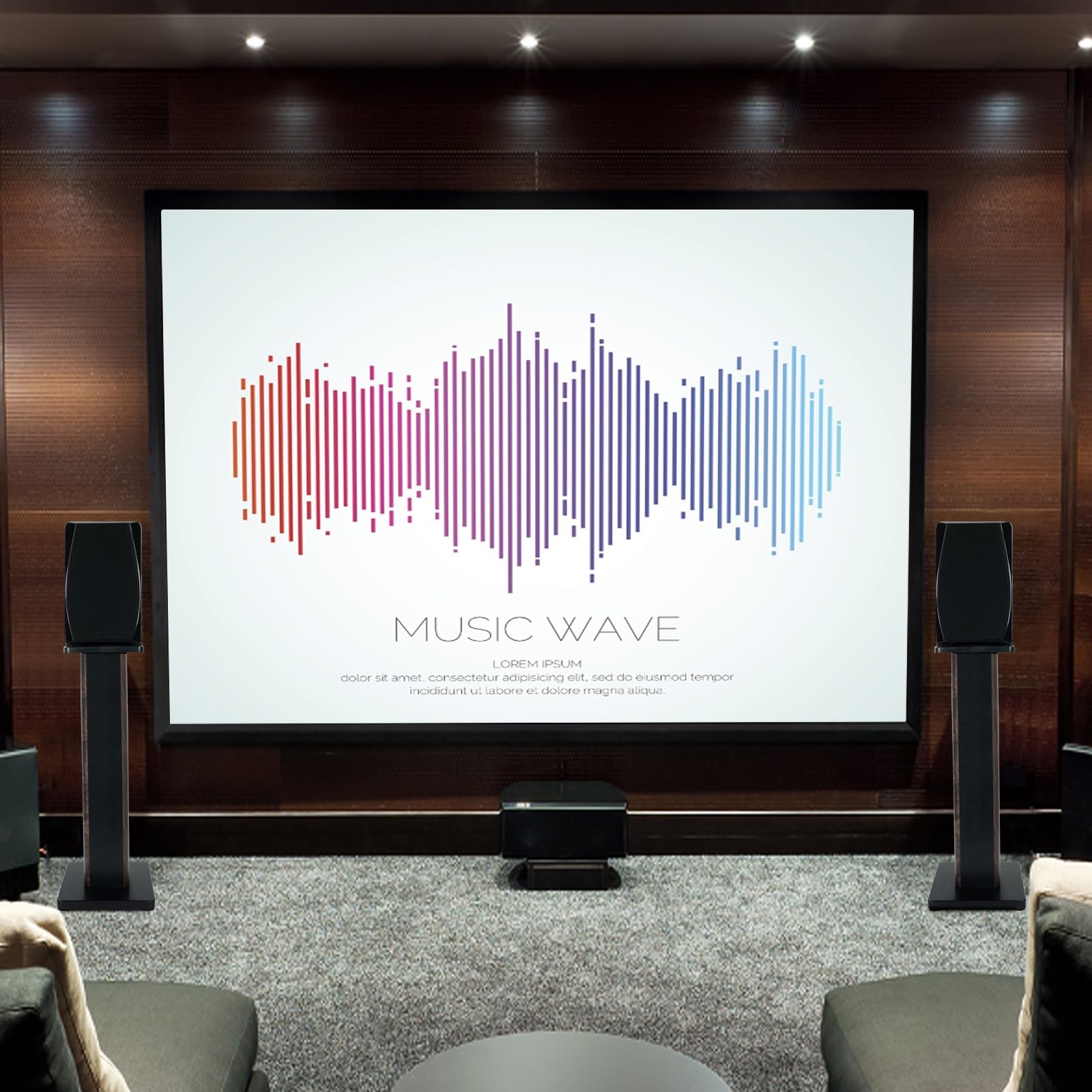 Coppia di supporti per altoparlanti in legno da 80 cm, per home cinema HiFi desktop e altoparlanti satellitari, esperienza di ascolto audio migliorata per home theater