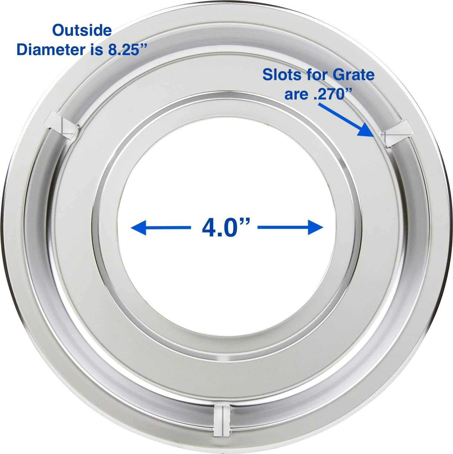 KITCHEN BASICS 101 Made in the USA 5303131115, 540T014P01 and RGP 300 Replacement Round Range Gas Stove Drip Pans for Frigidaire and Tappan, 4 Pack
