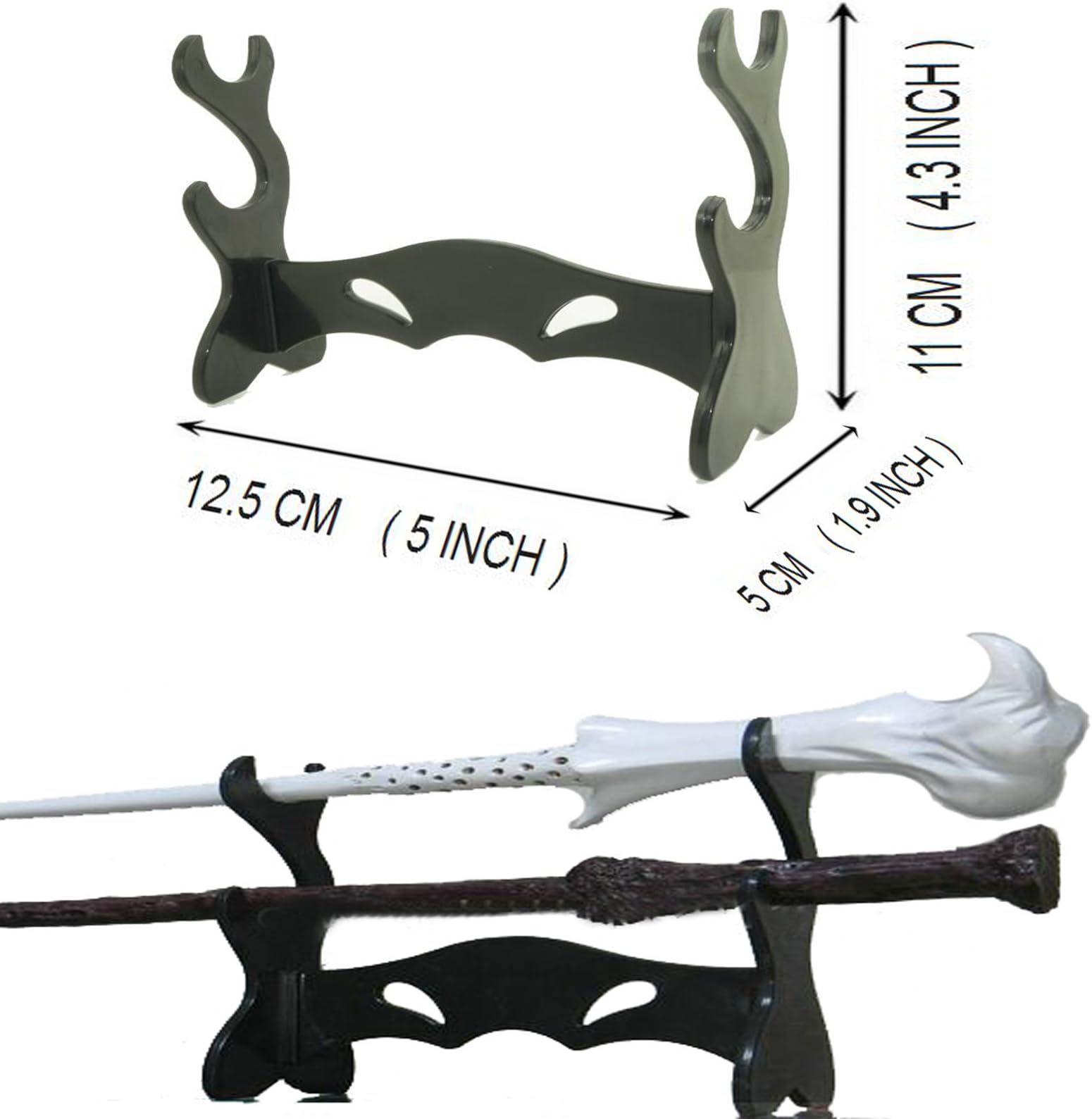 Two Tiers Holder Display Stand / Acrylic Bracket Rack for Wand Collection（Does not include Wand）
