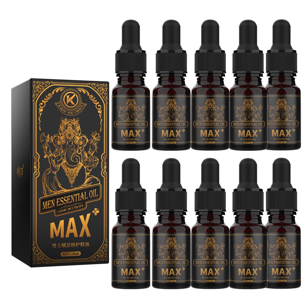 Aceite de agrandamiento del pene Engrosamiento del pene Aumento del crecimiento Gran Dick Agrandar para los hombres Erección mejorada Retraso Eyaculación Aceite de polla grande, 10ml (10PCS)