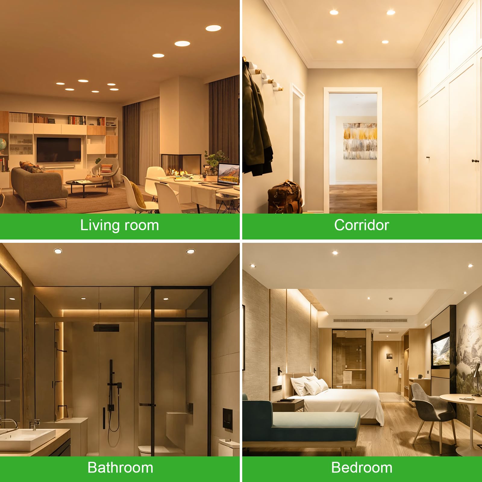 GY LED Einbaustrahler 4.5W 230V Dimmbar, 708 Lumen IP44 Einbauleuchten Für Badezimmer Küche, 3CCT 3000K/4000K/6500K Einbauspots, 12er Set