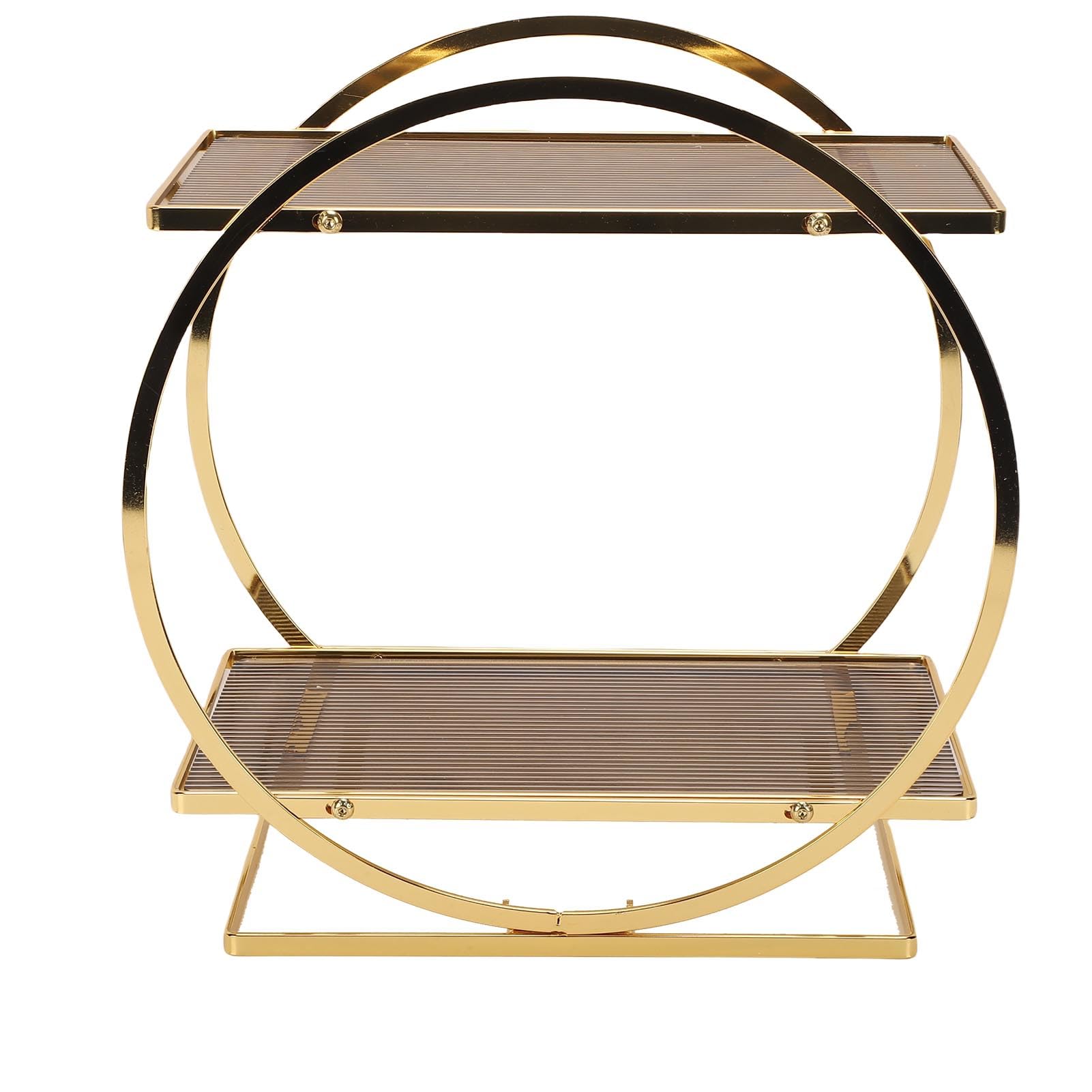 Parfüm-Organizer für die Kommode, 2-stöckiger Make-up-Organizer aus Goldenem Acryl mit Abgerundeten Kanten, Badezimmer-Theken-Organizer für Schlafzimmer, Kommode, Kosmetika und Pinsel