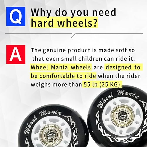 Miniatura 3 de Ripstik Wheels by WM 2.677in 2.992in dureza D40 (A95) reemplazo de placa de ruedas con rodamientos ABEC 7 velocidades, 2 unidades de 2 unidades de 2