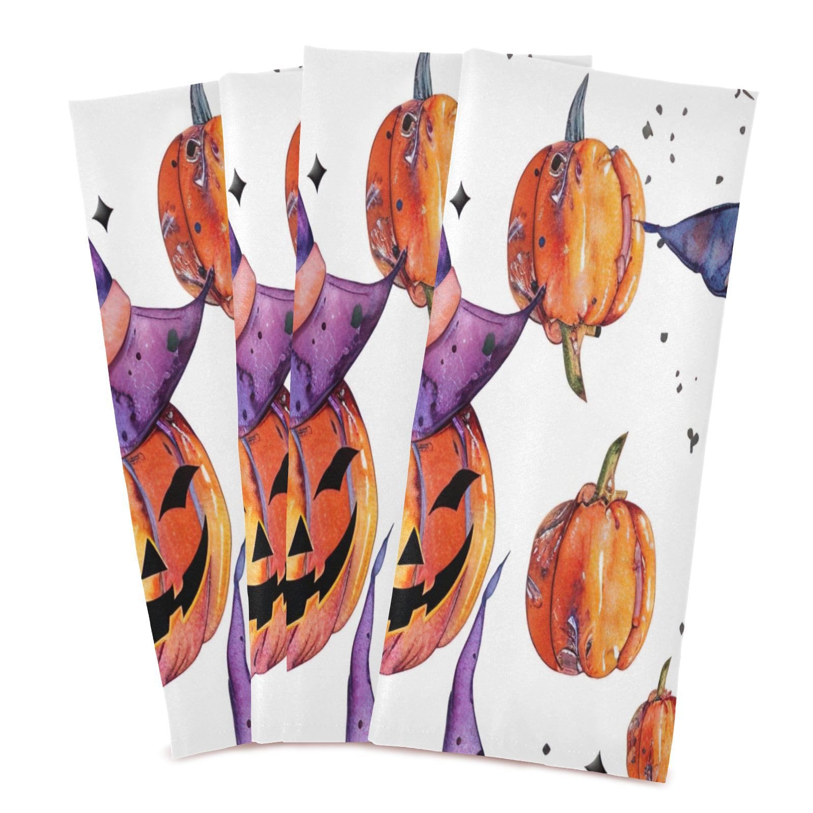 STAYTOP Pumpkin and Witch Hat Kitchen Dish Towel Set,1Pcs Drying Kitchen Towels Tea Towels Gift Set for Drying Cleaning Cooking Baking