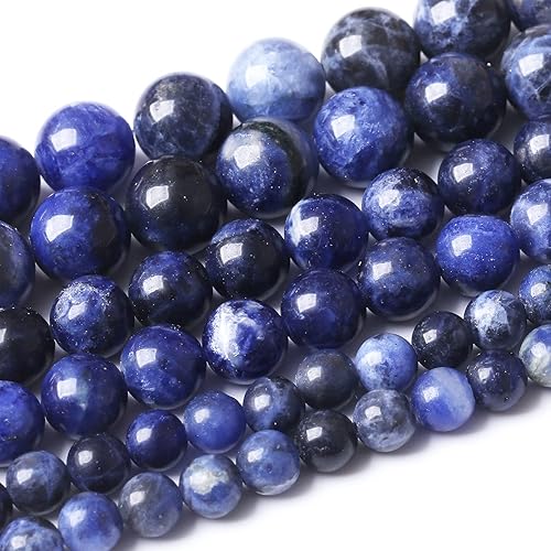 45 cuentas de piedra natural de sodalita azul de 0.315 pulgadas (0.315 in) para hacer joyas, pulseras, collares y fabricación de joyas, 15 pulgadas