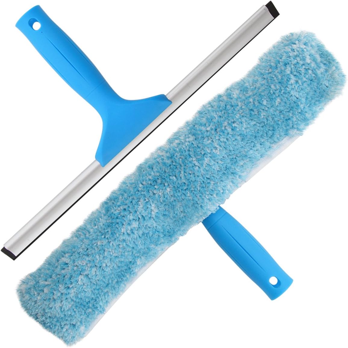 MR.SIGA Professional Window Cleaning Combo - Squeegee & Microfiber Window Scrubber, 14" : Health & Household