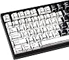 PBT Keycaps 136 Keys Manga Theme Custom Keycaps Set, Cherry Profile Dye-Sublimation Black Key Caps for 61/64/68/84/87/100/104/108 Cherry Gateron MX Switches Mechanical Keyboard