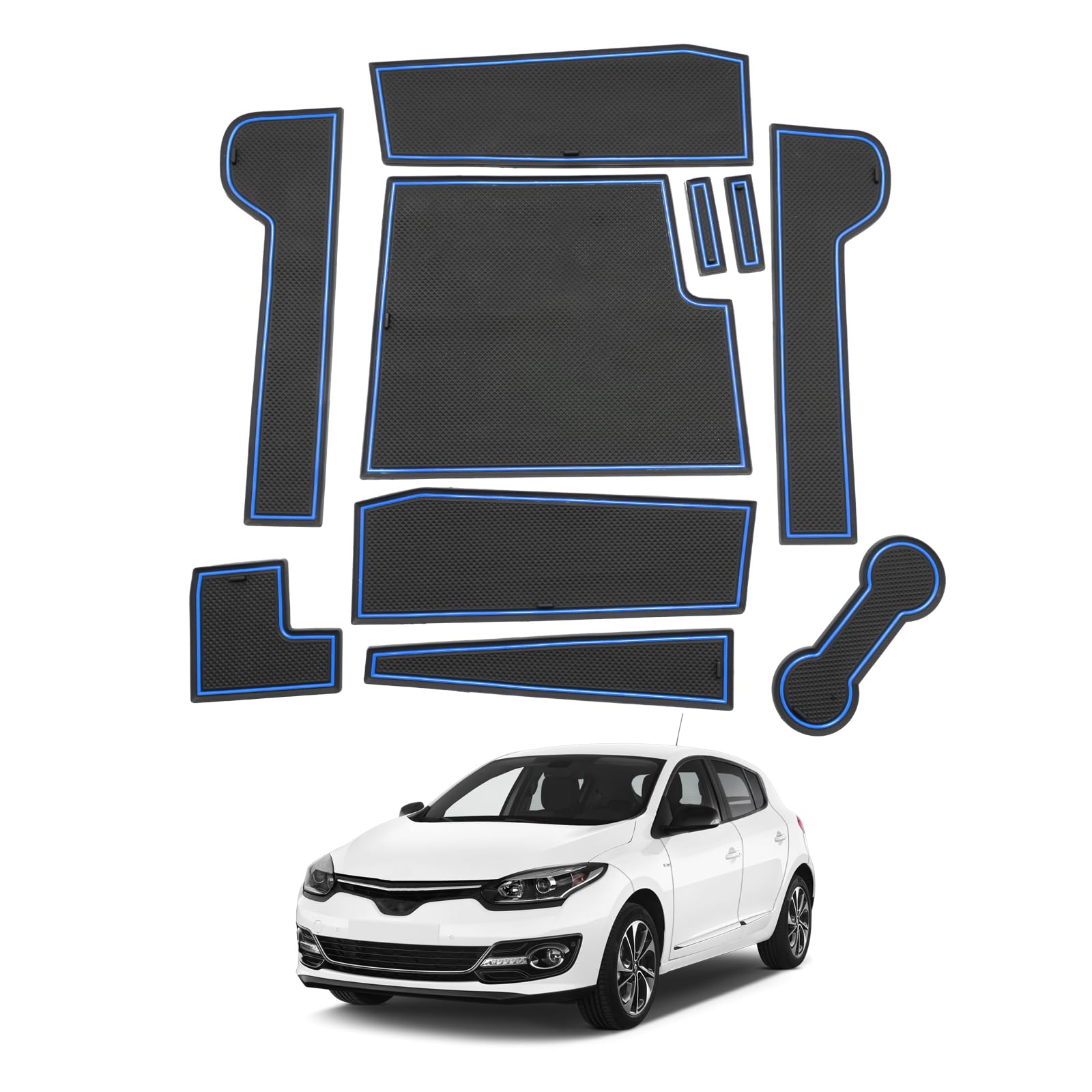 Tappetini In Gomma Per Renault Clio 4 (2013-2018) - Antiscivolo, Colore Rosso | Per Console E Portabicchieri - Foto 8