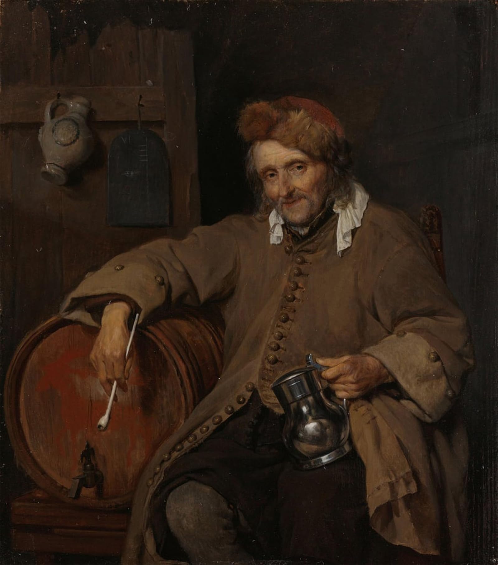 POSTERIIk Vintage Art Print Images Pictures Print the Old Drinker by Gabriel Metsu Modern Colour Posters for Office Home Decor 60x90cm