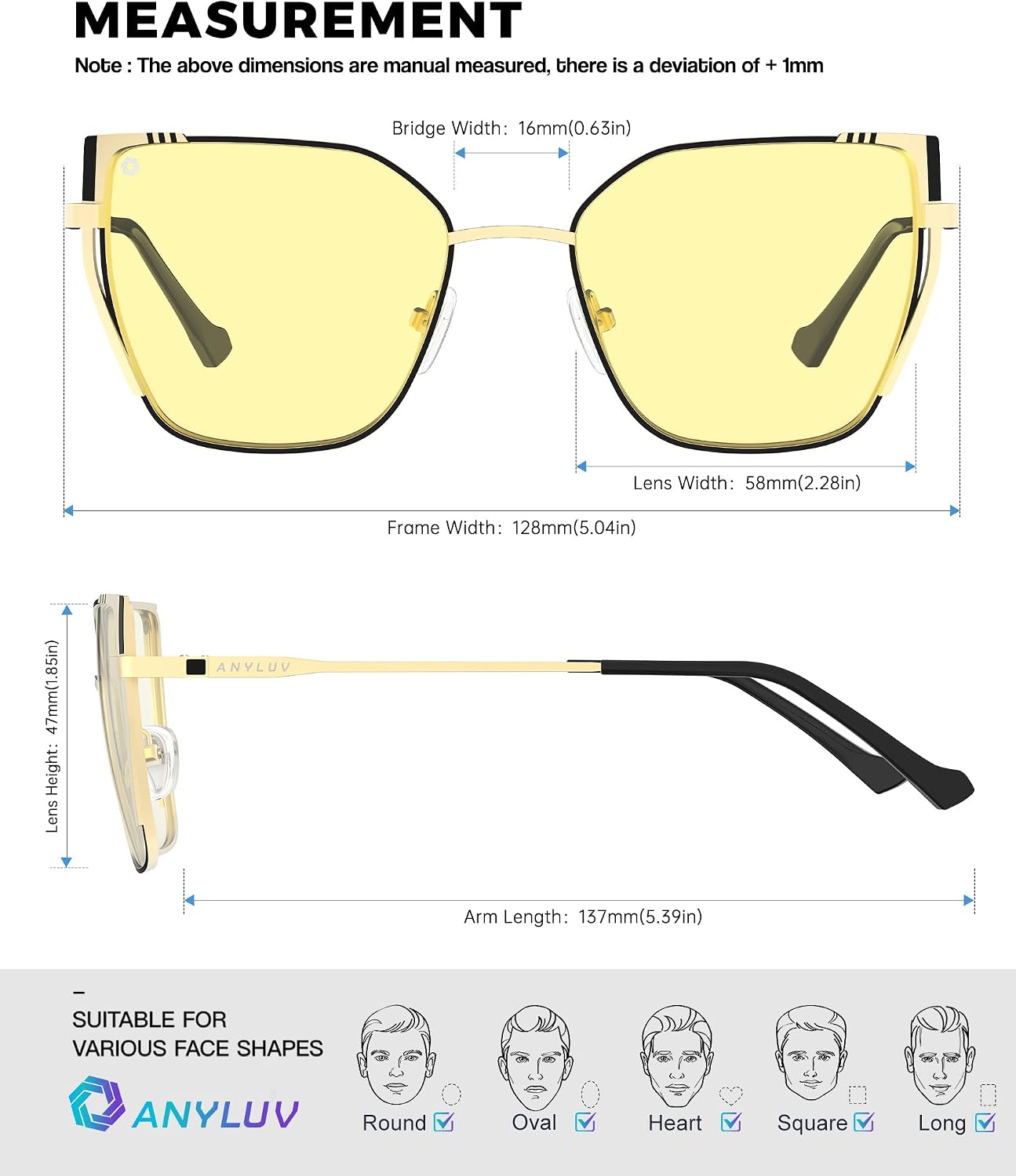 ANYLUV Blue Light Glasses for Woman Men, Womens Blue Light Blocking Glasses Computer Glasses Anti Eyestrain image 5
