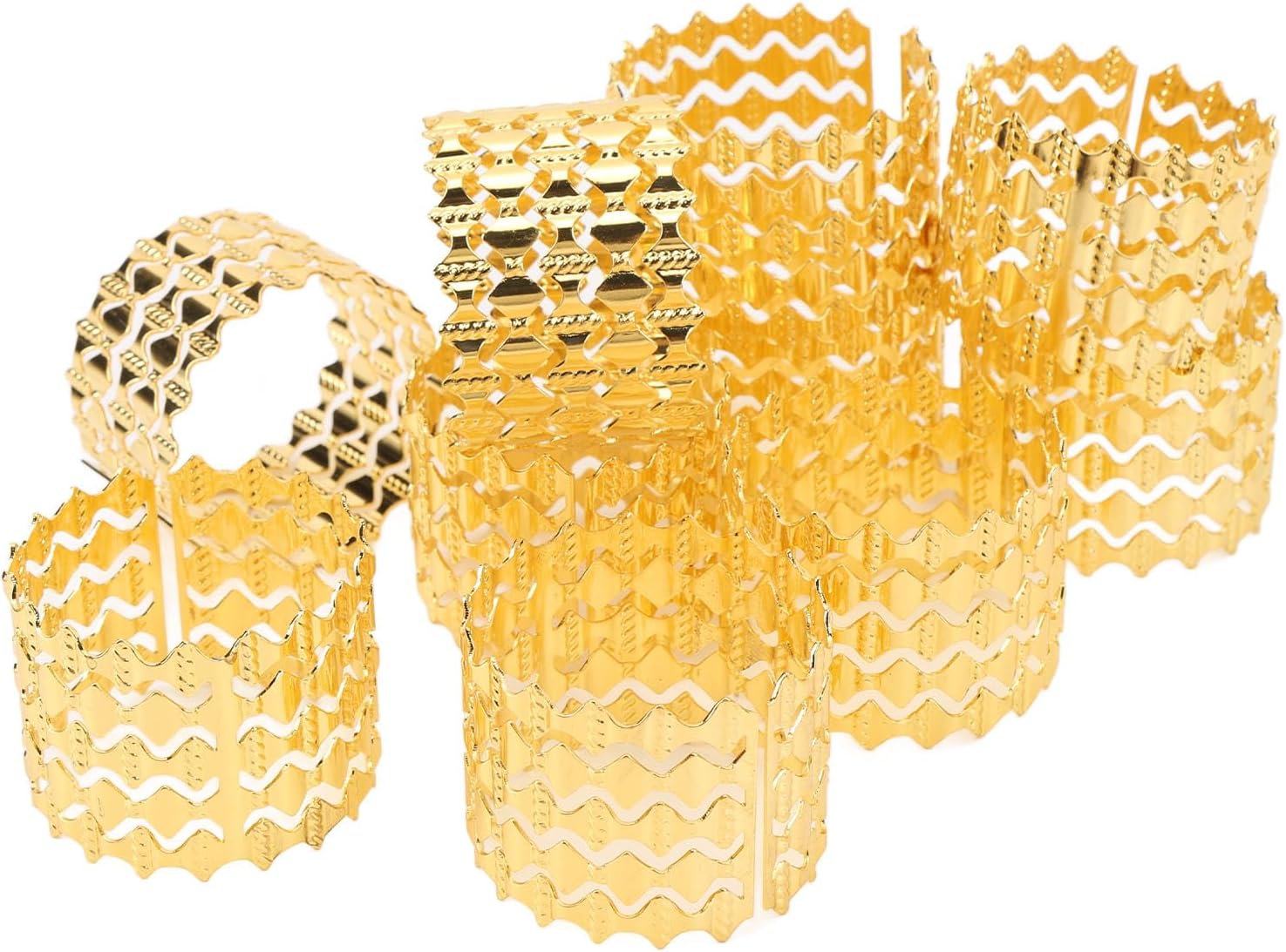 10pcs Napkin Rings, Round Napkin Ring Metal Napkin Ring Holder for Christmas Wedding Dinner Parties Receptions Family Gathering Table Setting