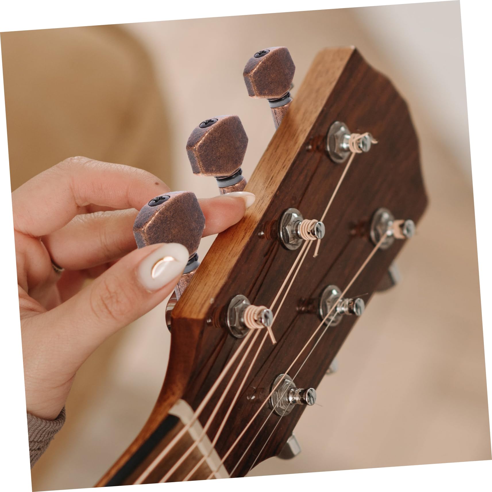 Toddmomy 6pcs Acoustic Guitar Tuners Tuning Pegs with Square Head Sealed Locking Tuners for Electric Guitars