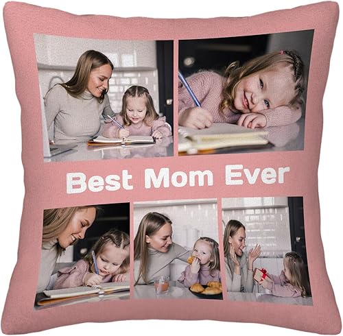 Miniatura 2 de Best Mom Ever Custom Pillowcase  Personalized Photo Collage Throw Pillow Cover, Gift for Family, Couple, Christmas, Valentine's, Mother's Day &