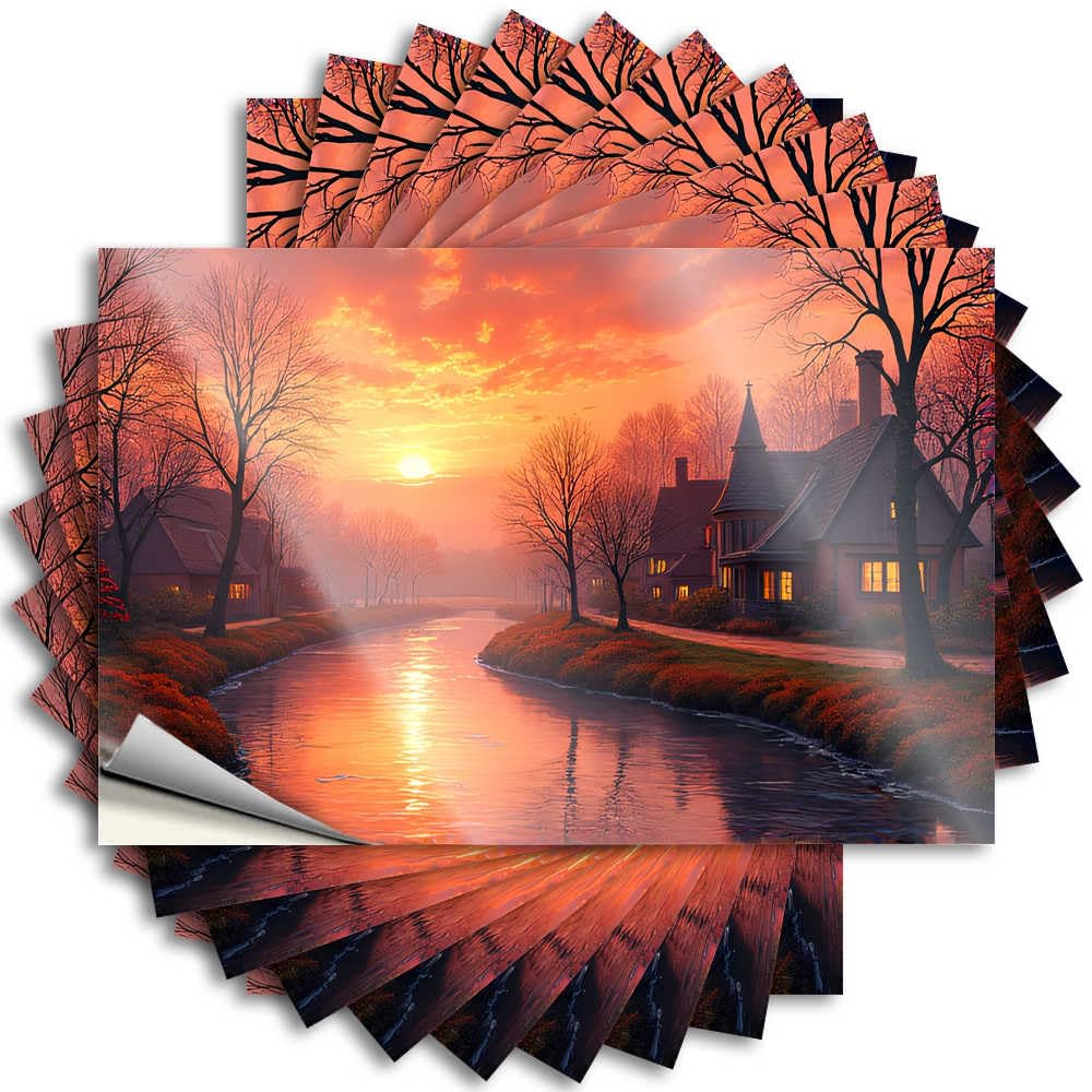Sunset Serenity in The Village Saying Boys Room Decor | Half Case Removable Decal Pack(6X9CM)
