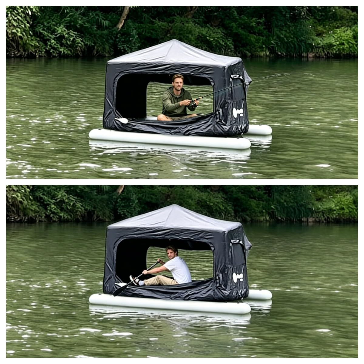 TentHome Tenda da Tetto Auto Gonfiabile 2-3 Posti, Tenda sopra Tetto Auto Esterno Impermeabile, Facile da Montare, Rapida