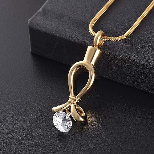 Miniatura 5 de Urna Cremación Cenizas Colgante Recuerdo Cenizas Urnas Funeral Memorial Circón Brillante Urna Collares para Cenizas Pajarita de Acero Inoxidable