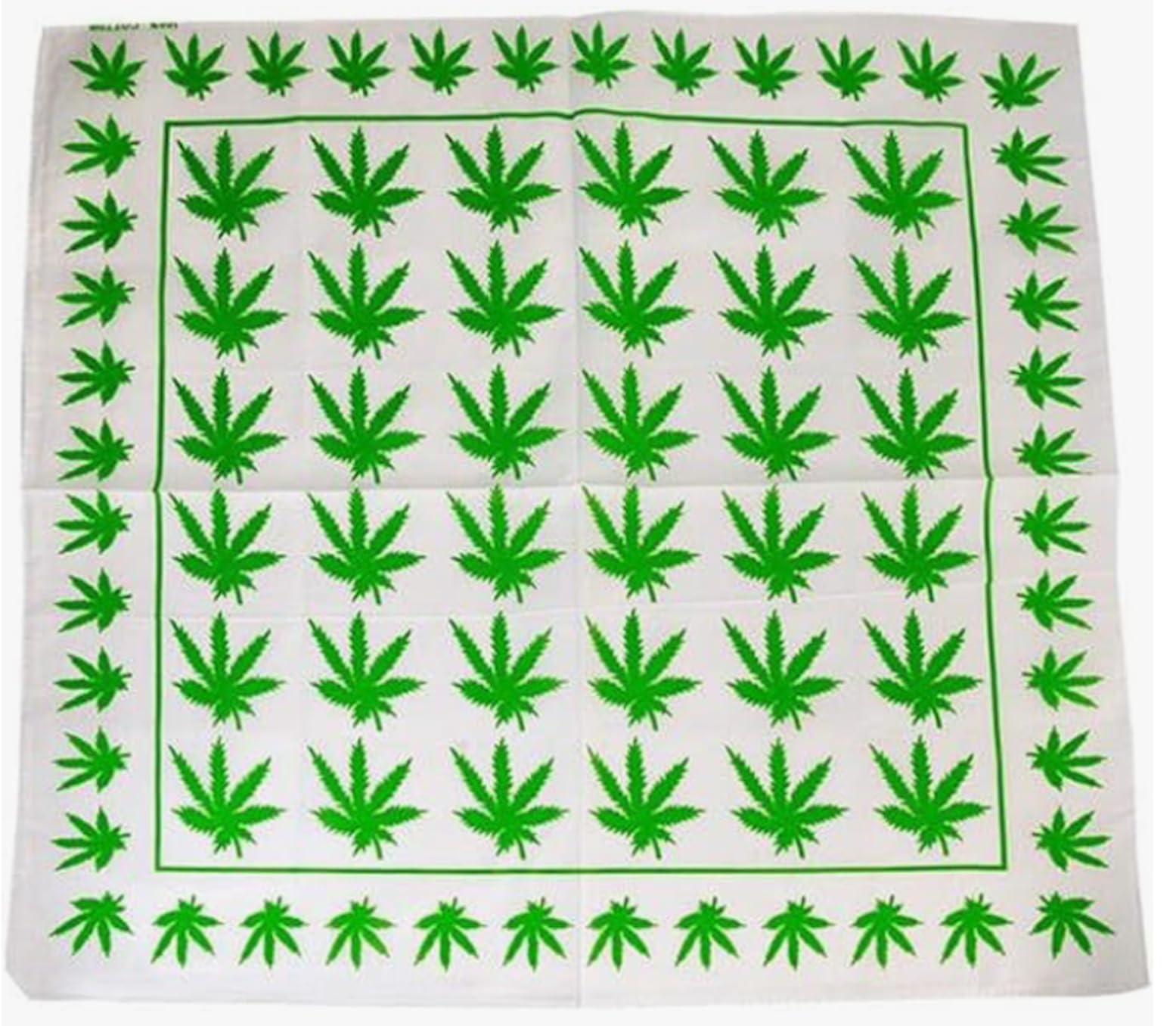 Weed Lovers White Marijuana Hemp Leaf Logo 420 Weed Bandana