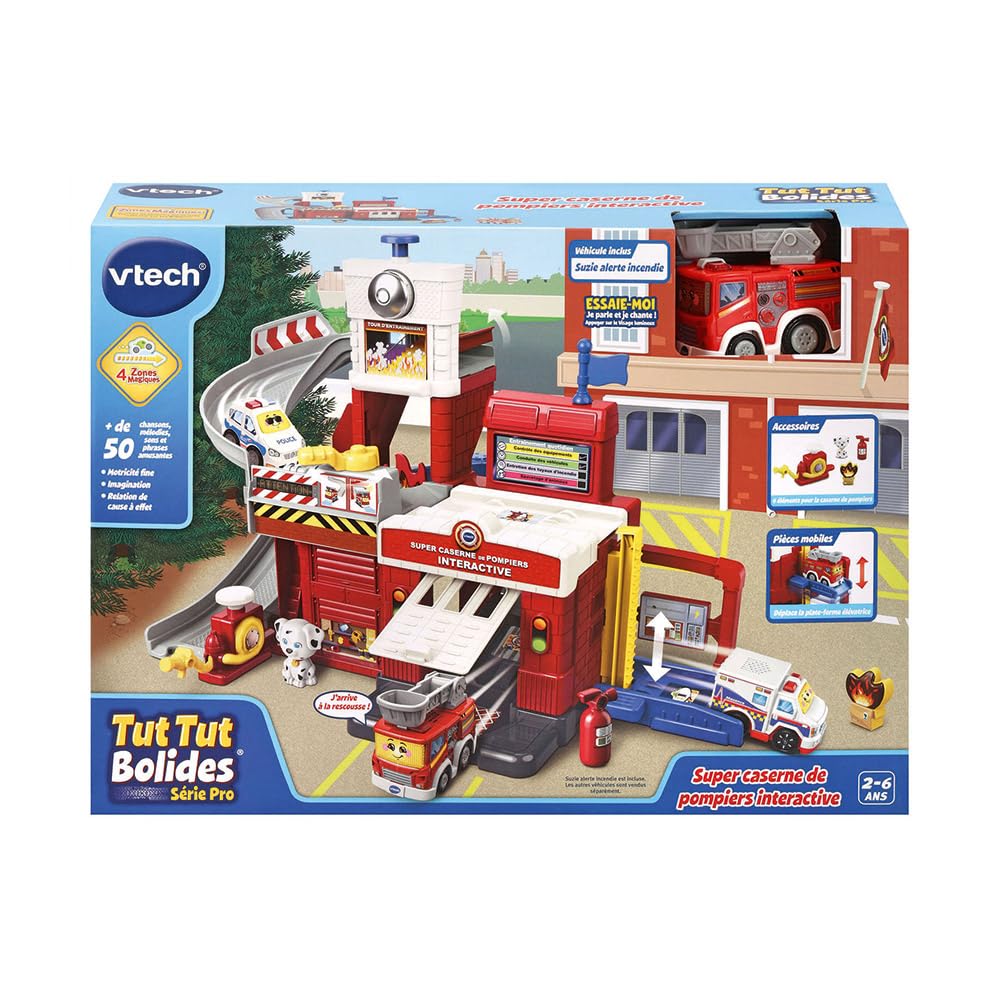 Circuit Vtech Tut Tut Bolides Série Pro Super Caserne de Pompiers Interactive