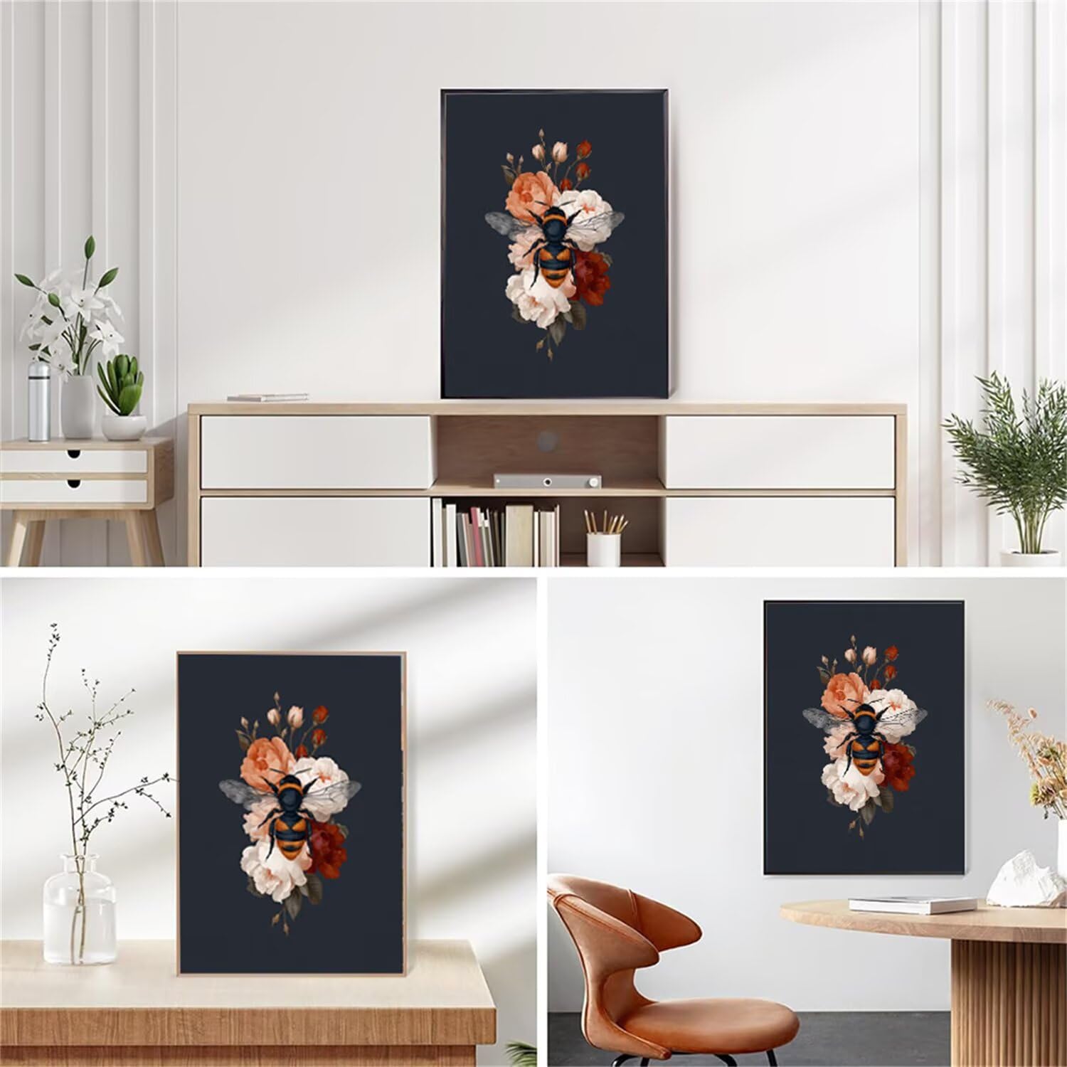 Diamond Painting Bee Diamond Painting Adult Piwonia 5D Rhinestone Crystal Painting by Craft Kit, Cross Stitch Kit, Diamond Puzzle, Arts and Crafts For Christmas Decoration 50x150cm J0-959