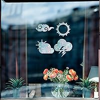 Vista 67 de GORGECRAFT 16 calcomanías de alerta de vidrio para ventana de mariposa, anticolisión, animales, arcoíris, para pájaros, pegatinas, película