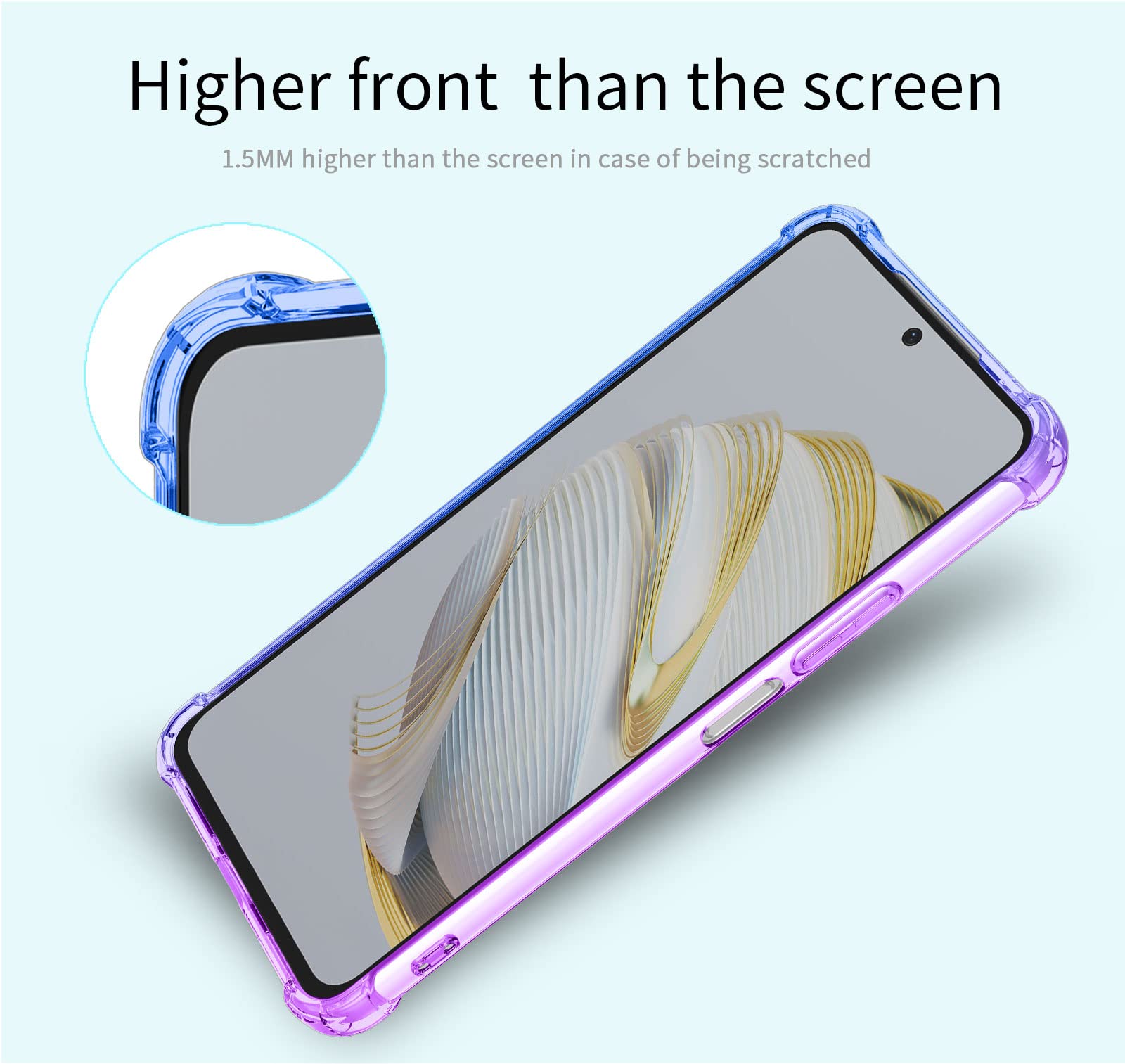 Cover Trasparente HAOYE Per Huawei Nova 10 Pro – Bordo Colorato, TPU + PC, Antiurto, Nero