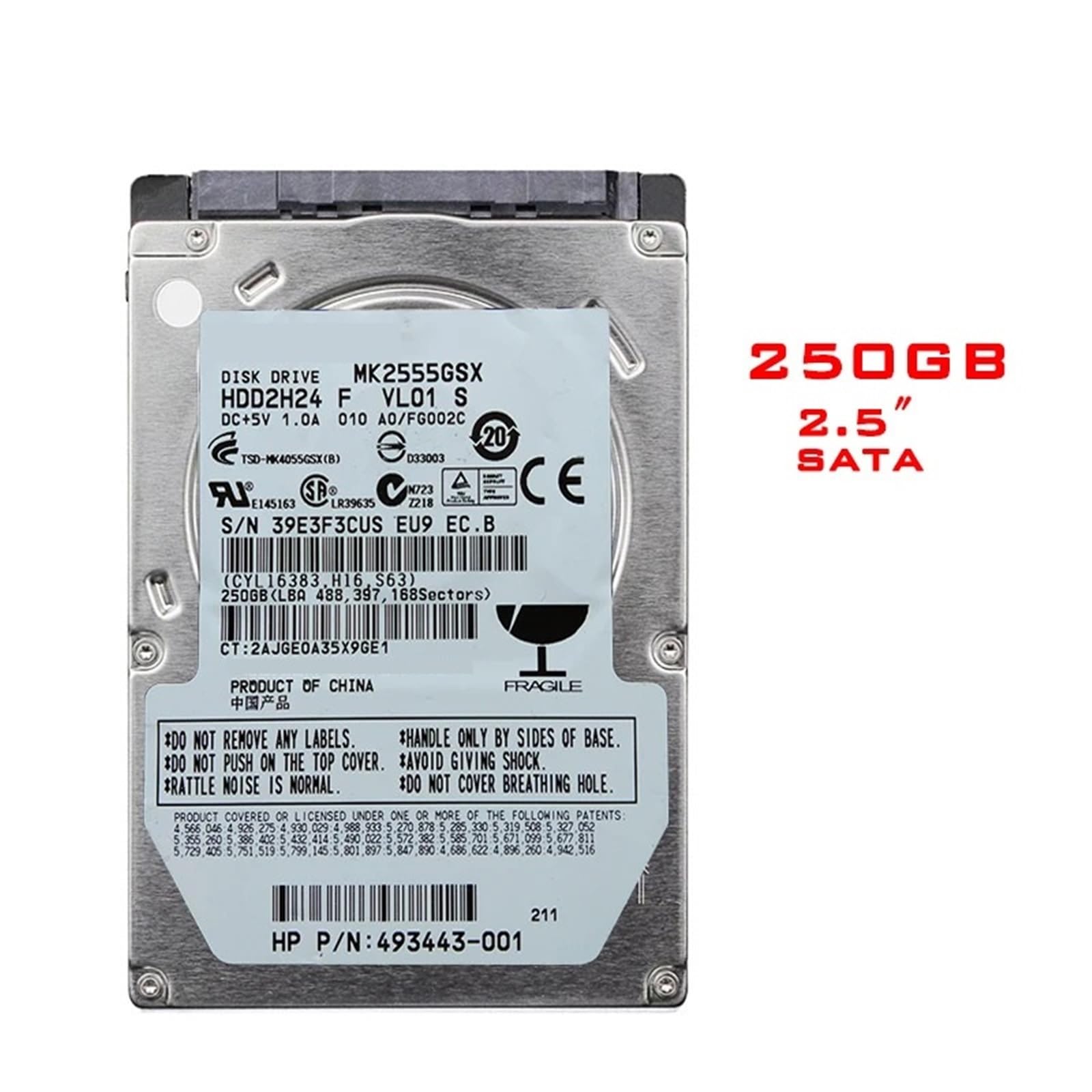 1 x 320 GB 2,5-calowy notebook SATA2 wewnętrzny 120G 160G 250G 500G 1T 2T HDD dysk twardy 5400-7200 obr./min wewnętrzny dysk twardy (500 GB)