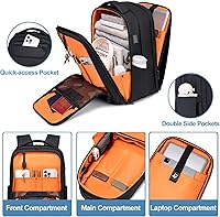 Vista 2 de Mochila de negocios FENRUIEN para hombres profesionales, Negro, Ampliable