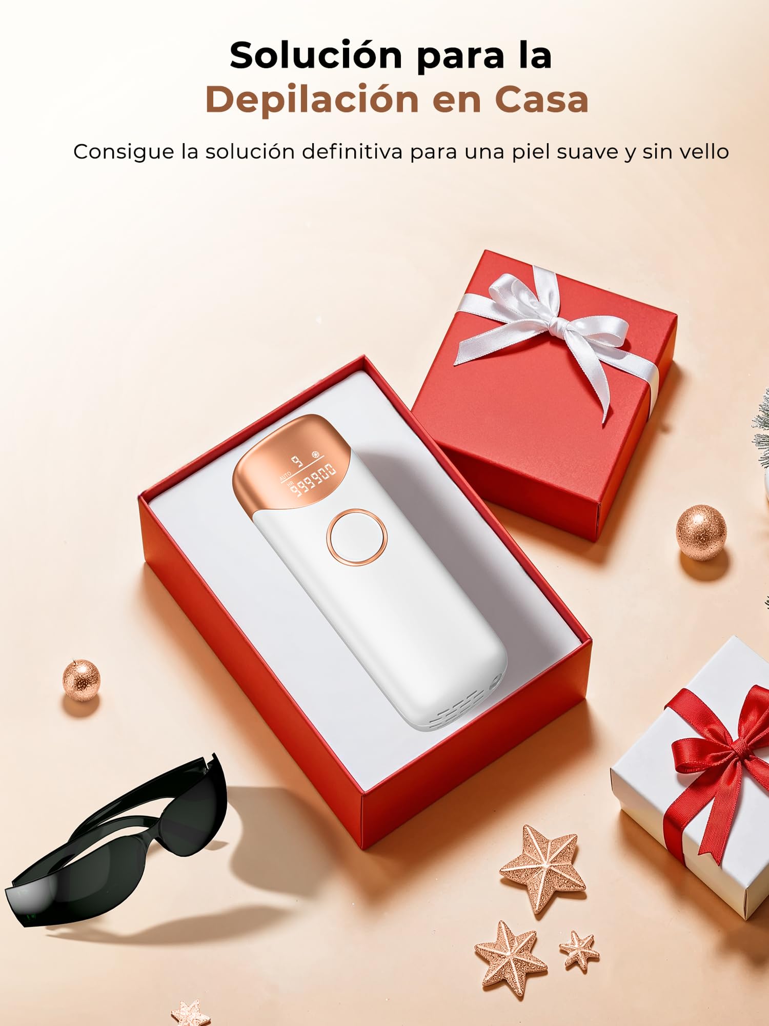 Depiladora Láser IPL con Enfriamiento para Mujer, Blanco Perlado