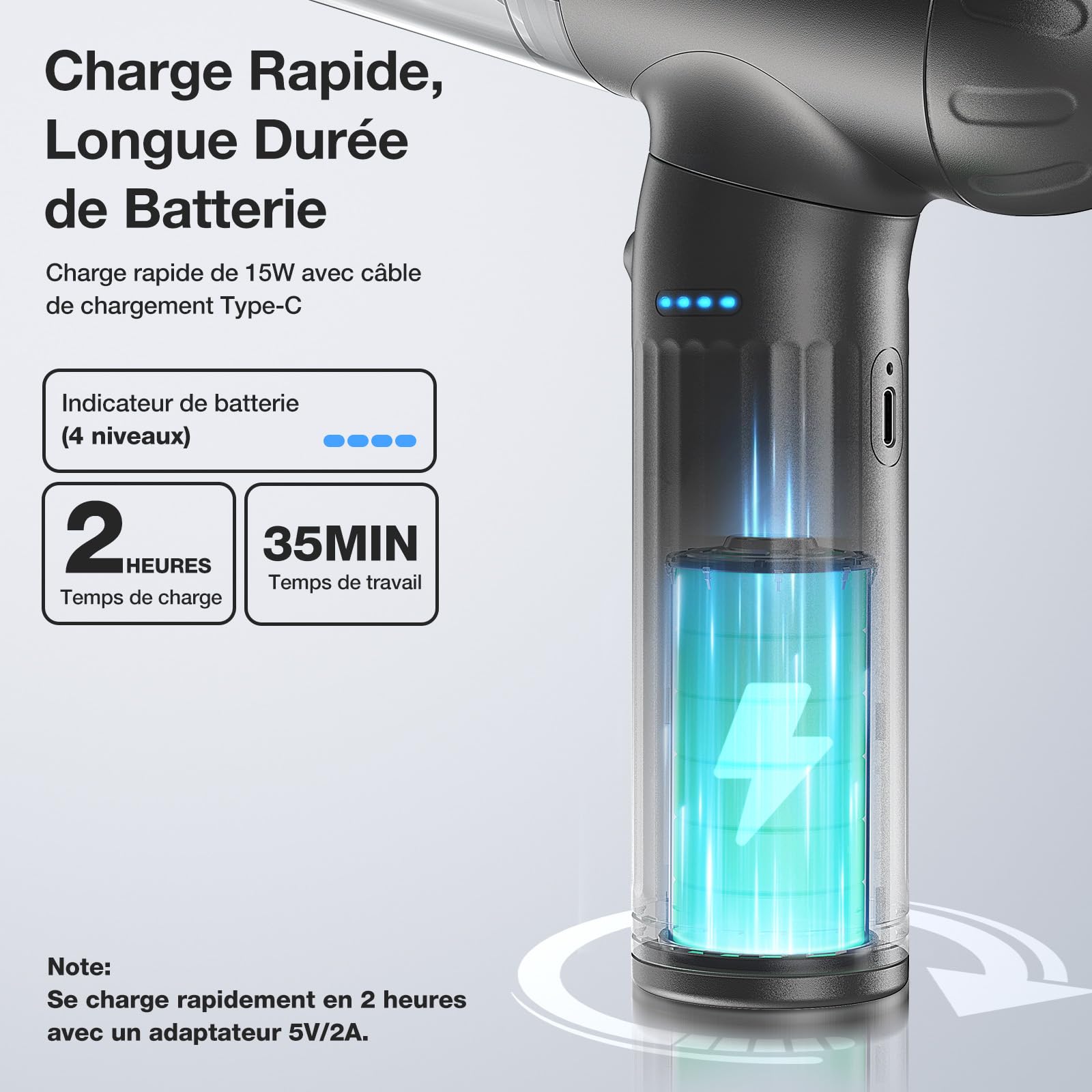 MECO ELEVERDE 4 en 1 Aspirateur Voiture Puissant sans Fil, 18KPA Mini Aspirateur à Main Souffleur Air Comprimé avec Moteur sans Balai et Lumières LED pour Voiture, Maison, PC Bureau, Noir