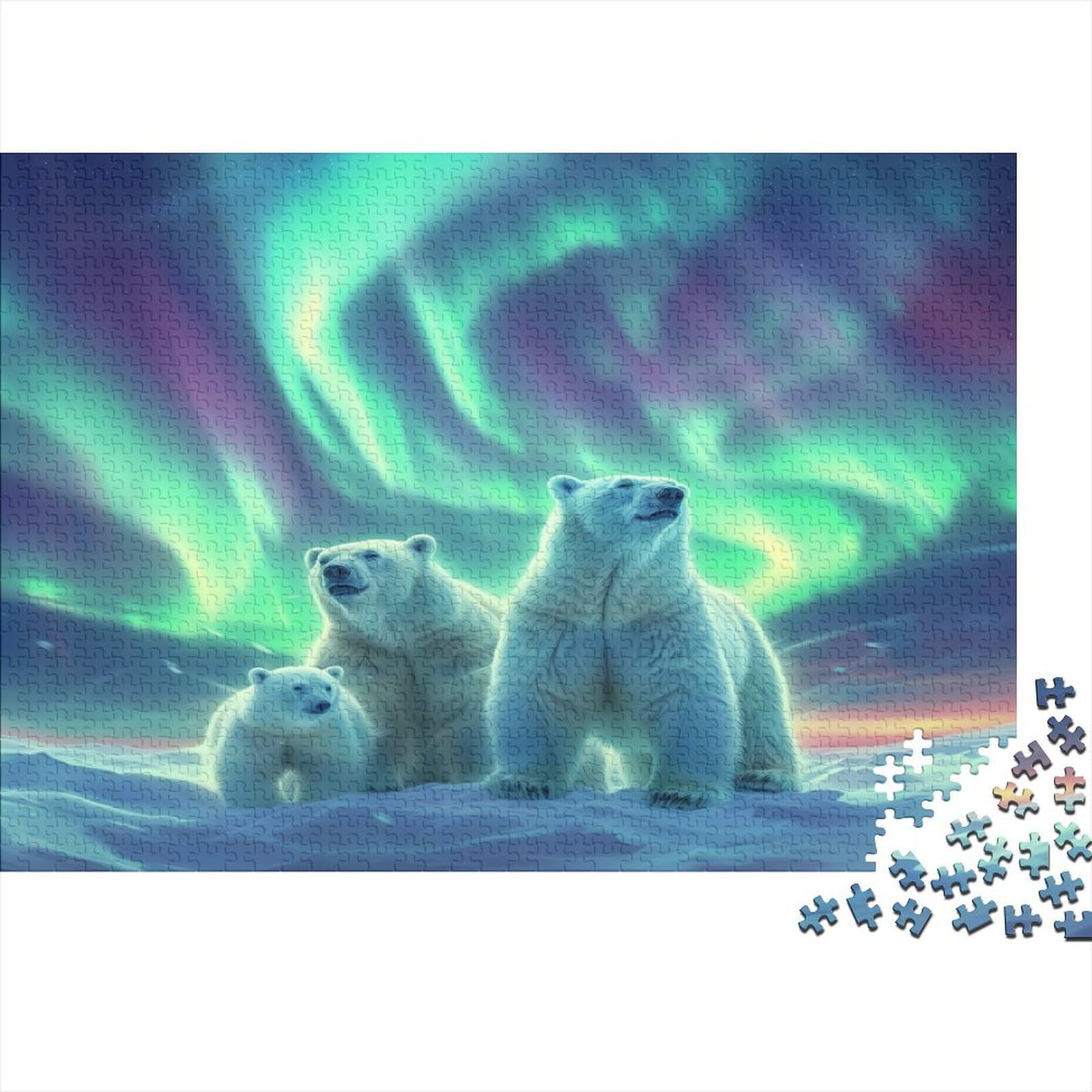 Polar Bear Puzzle 1000 elementów, 1000 sztuk puzzli dla dorosłych, układanki 1000 elementów, puzzle dla dorosłych dla dorosłych puzzle dla dzieci klasyczne puzzle 1000 sztuk (75 x 50 cm)