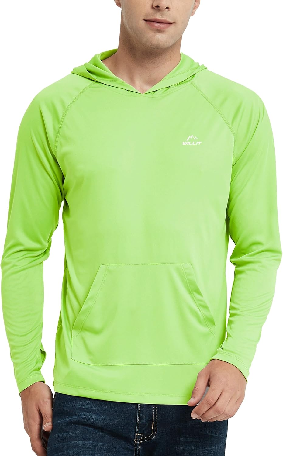 Willit Men's UPF 50+ Sun Protection Hoodie Shirt Long Sleeve Rash Guard Fishing SPF Outdoor UV Shirt Lightweight Pocket