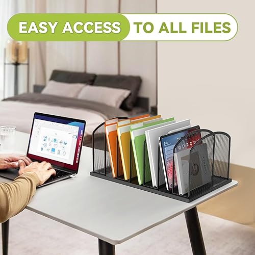 Miniatura 4 de Organizador de archivos de escritorio, organizador vertical de archivos de malla de 7 secciones para escritorio, organización de oficina, soporte de
