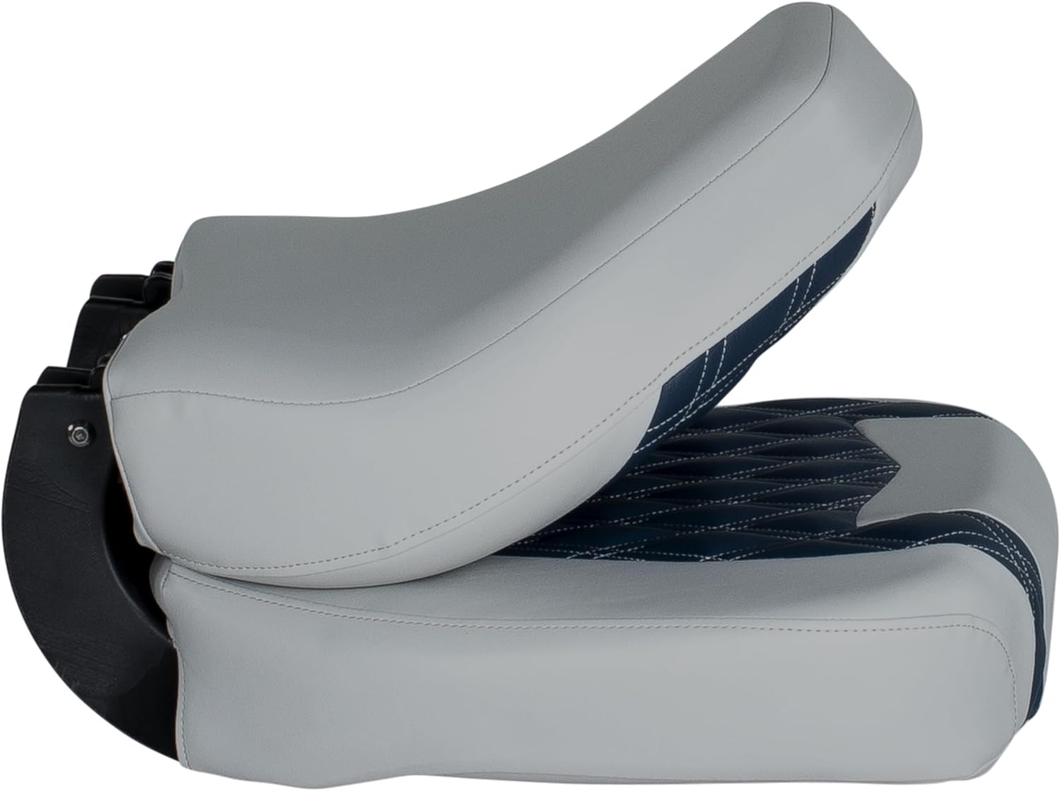 Lippert Sunset Collection Folding Pontoon Boat Seat, Contoured Foam Cushioning, Durable Marine-Grade Vinyl, Poly Frame, Pedestal Not Included, 19" L x 19" W x 22.5" H - 2024023317