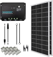 Vista 2 de Renogy Kit de inicio de panel solar monocristalino de 200 vatios y 12 voltios e inversor de onda sinusoidal pura de 2000 W, convertidor de 12 V CC a