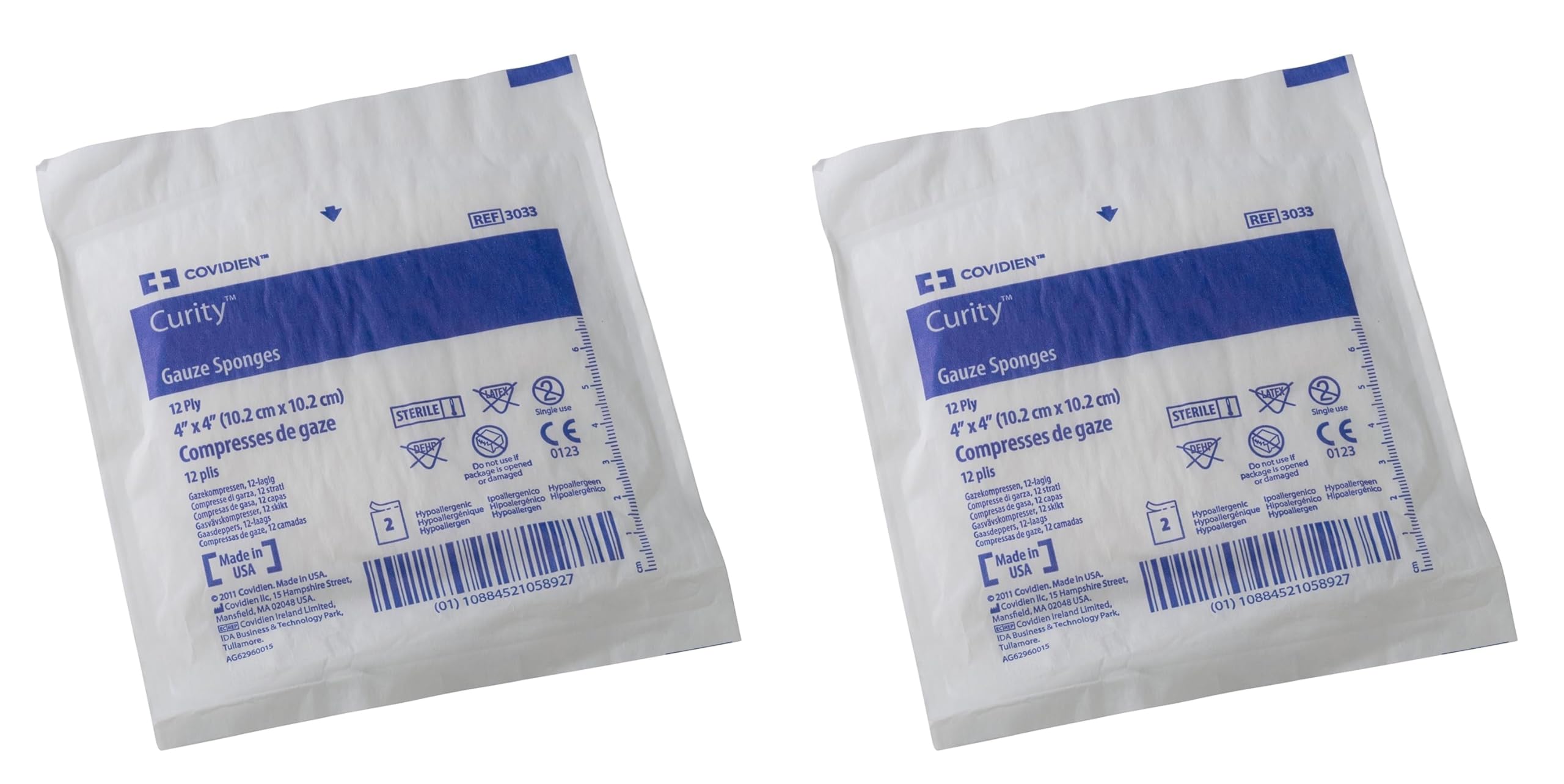 Covidien 3033 Curity Gauze Sponge, Sterile 2's in Peel-Back Package, 4" x 4", 12-ply (Pack of 50) — Amazon image 2