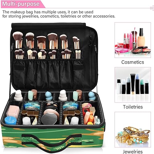 Miniatura 5 de Seamless Pattern Monkeys Animal Lianas double layer cosmetic bag travel make up bags for toiletries makeup bag toiletry bolso de maquillaje para