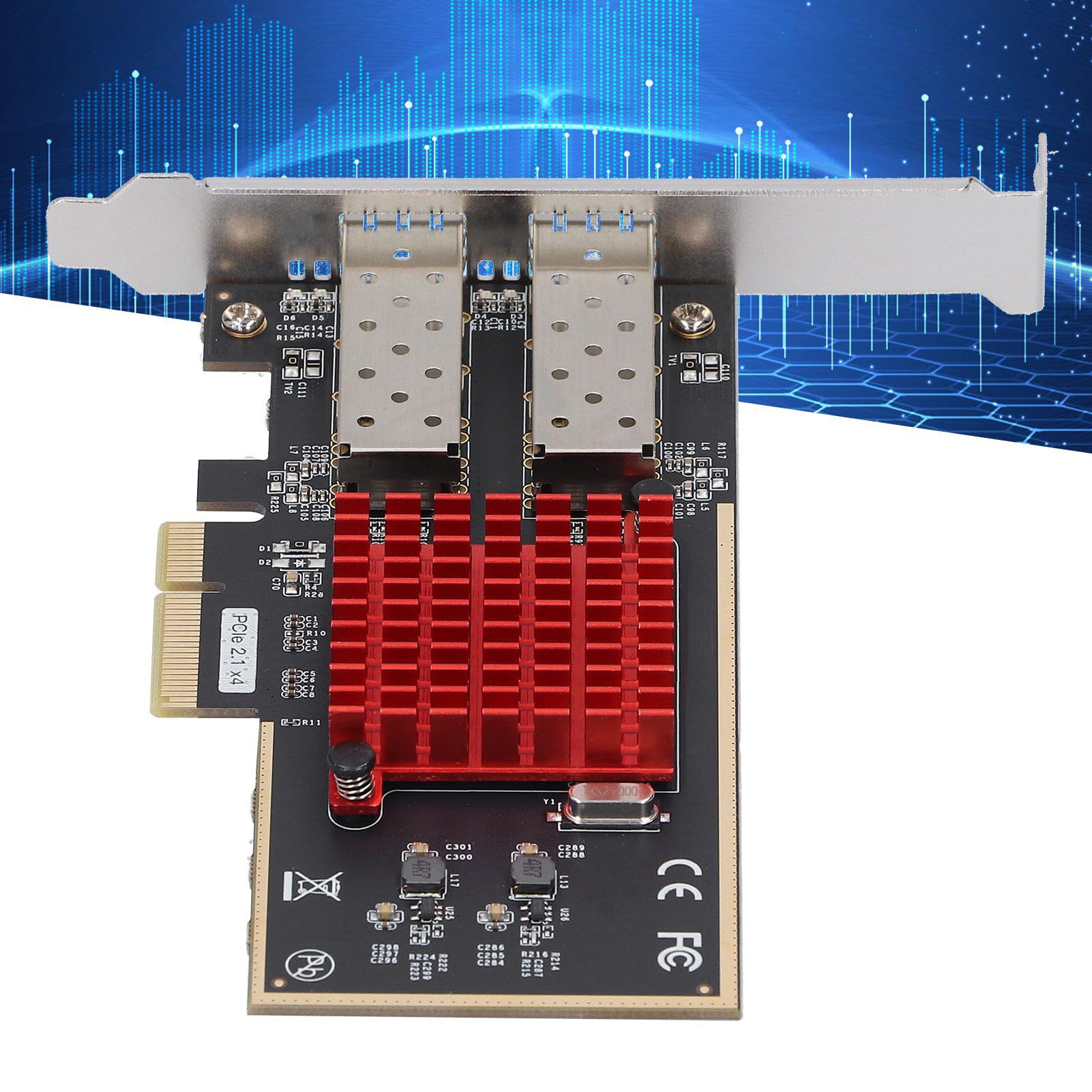Scheda di Rete per Server in Fibra Ottica PCI Express a Doppia Porta per Computer Desktop con Chip I350 e Porte SFP