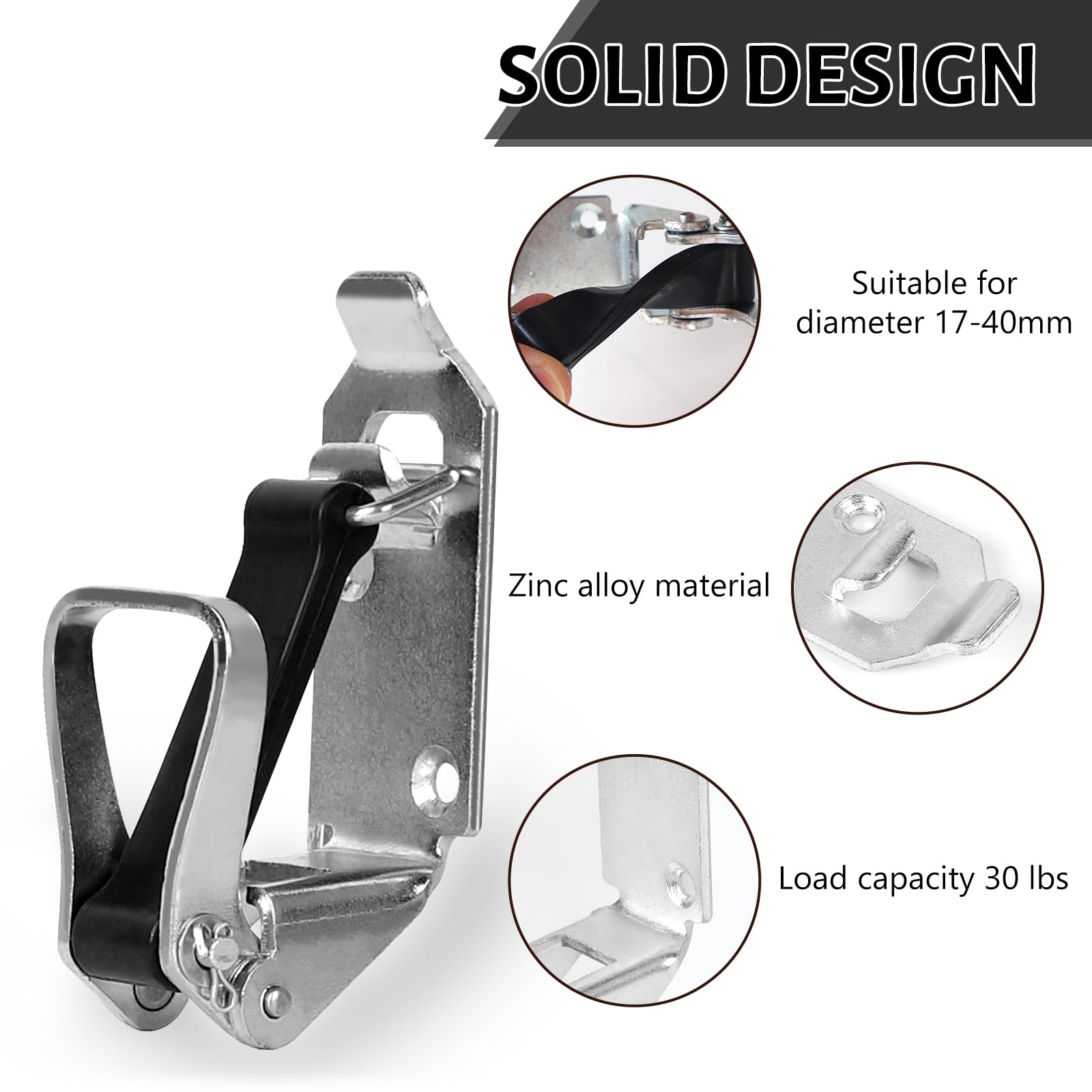 EXLECO 4 x 80 mm Roof Rack Excavator Brackets Kit Metal and Rubber Roof Rack Shovel Brackets for Roof Bar Excavator Mounting Brackets Kit Shovel Bracket Clamp Kit Silver - Image 3