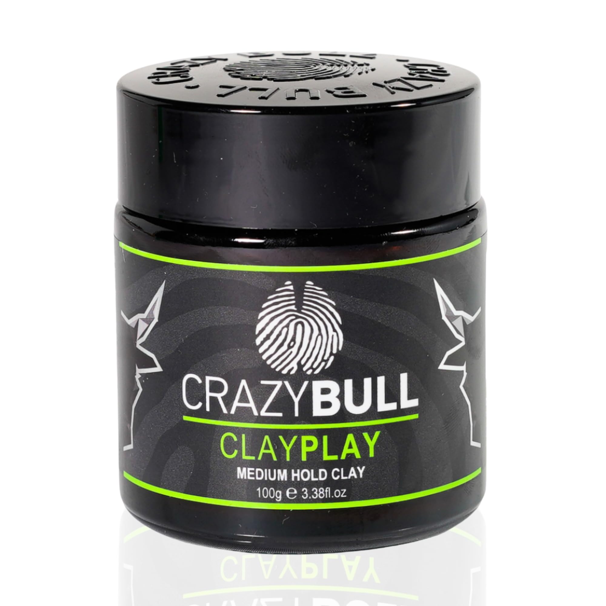 Crazy Bull Clay Play Hair Styler - Medium Hold Hair Clay with Low Shine, Semi-Matte Finish - Vegan, Water-Based Product with Bentonite Clay for Volumising, Defining, & Texturising - Sweet Apple Scent